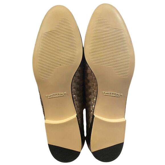 Trotters Liz Loafers Womens 9M Gold Woven Leather Slip On Comfort Shoe Flats NEW - Picture 7 of 8